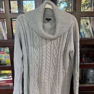 Talbots Sparkly Gray Cowl Neck Sweater